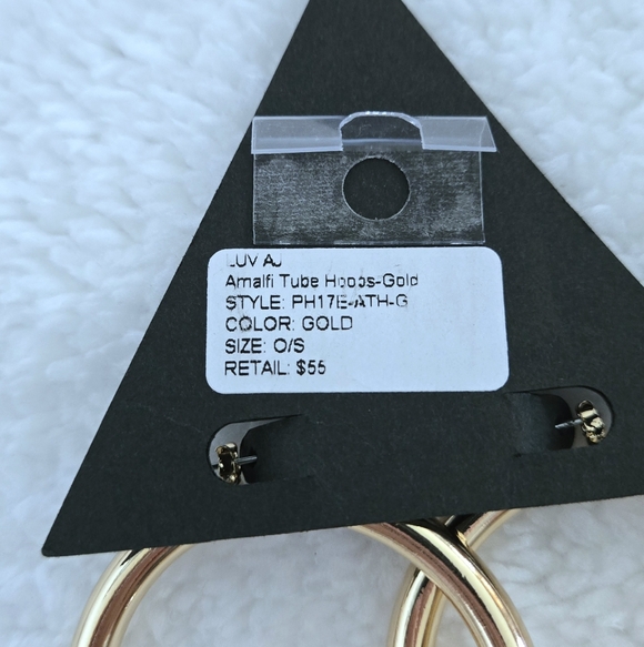 Luv AJ Gold💛 Amalfi Hollow Tube Hoop Earrings - NWT - Picture 14 of 15